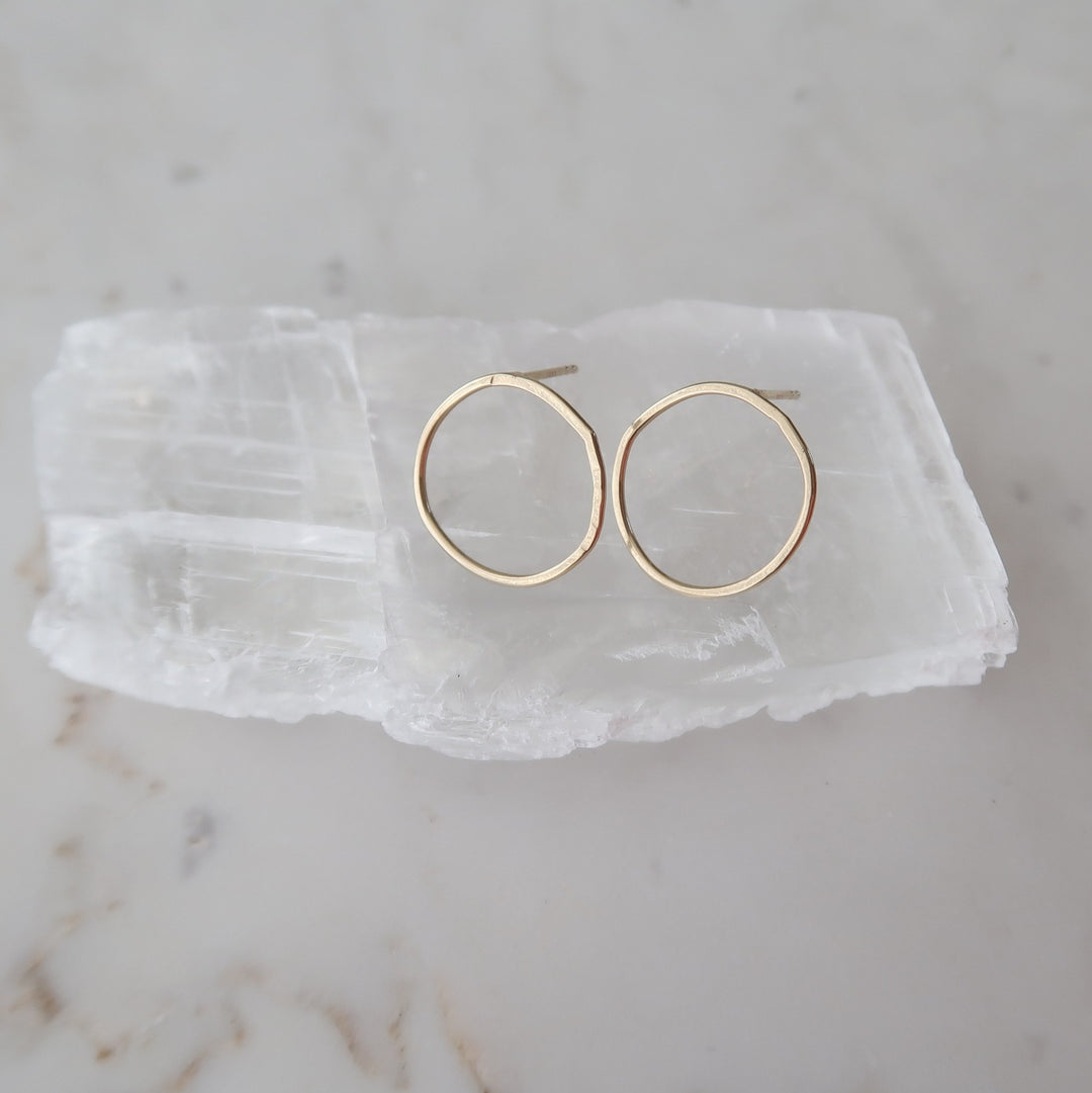 Medium Hoop Studs Yellow Gold