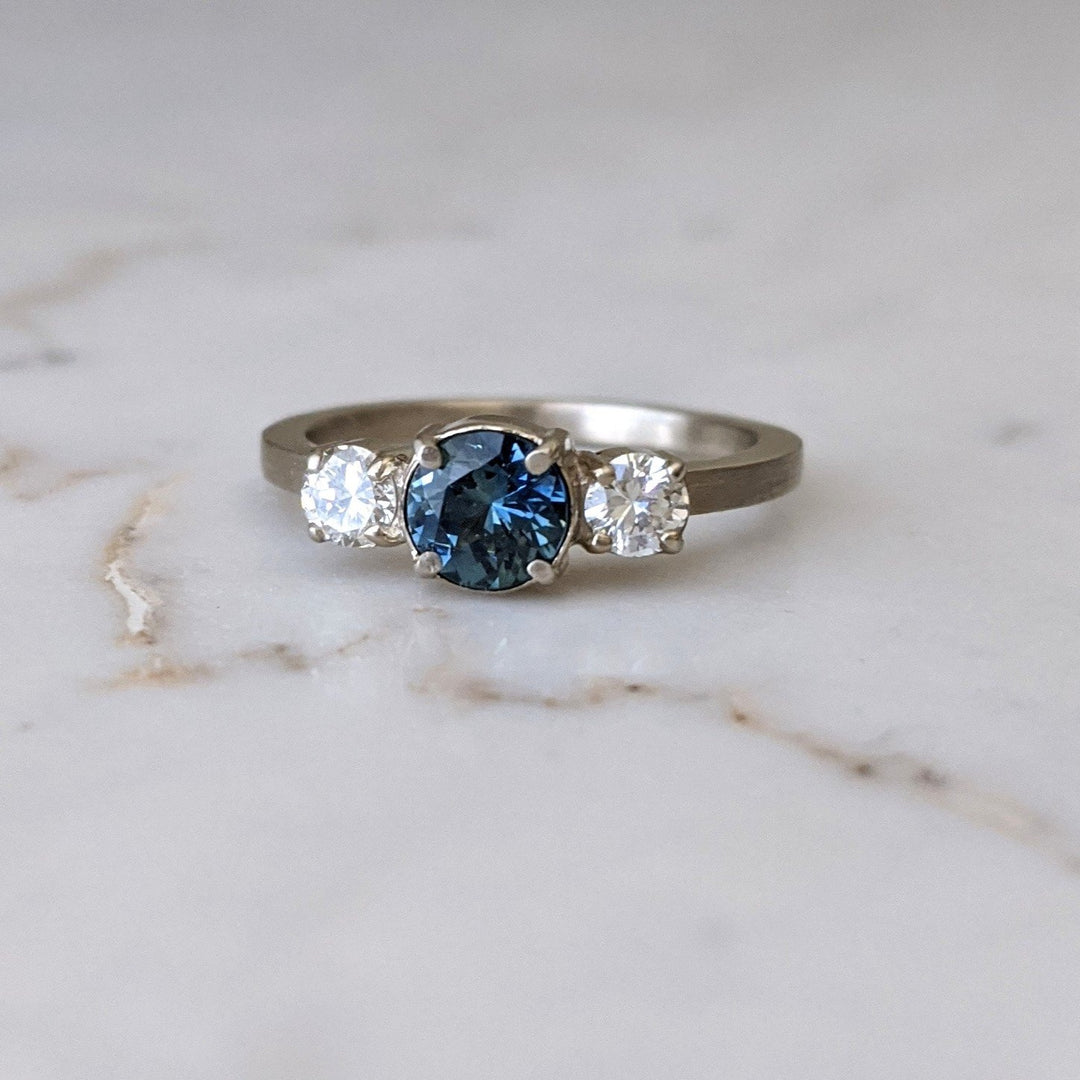 Sapphire + Diamond 3 Stone Ring