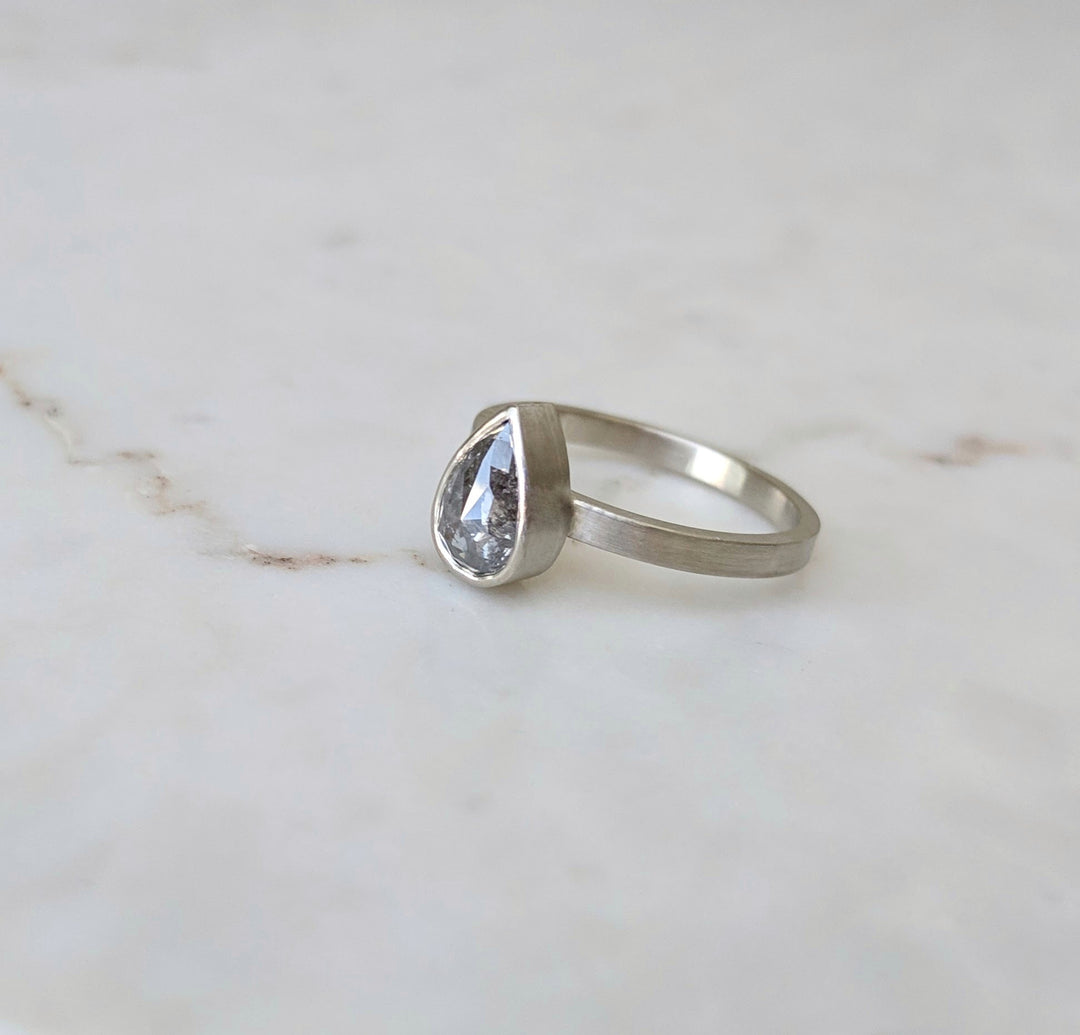 Salt and pepper diamond ring