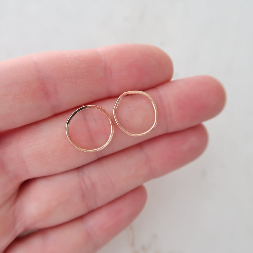 Small Hoop Studs Rose Gold