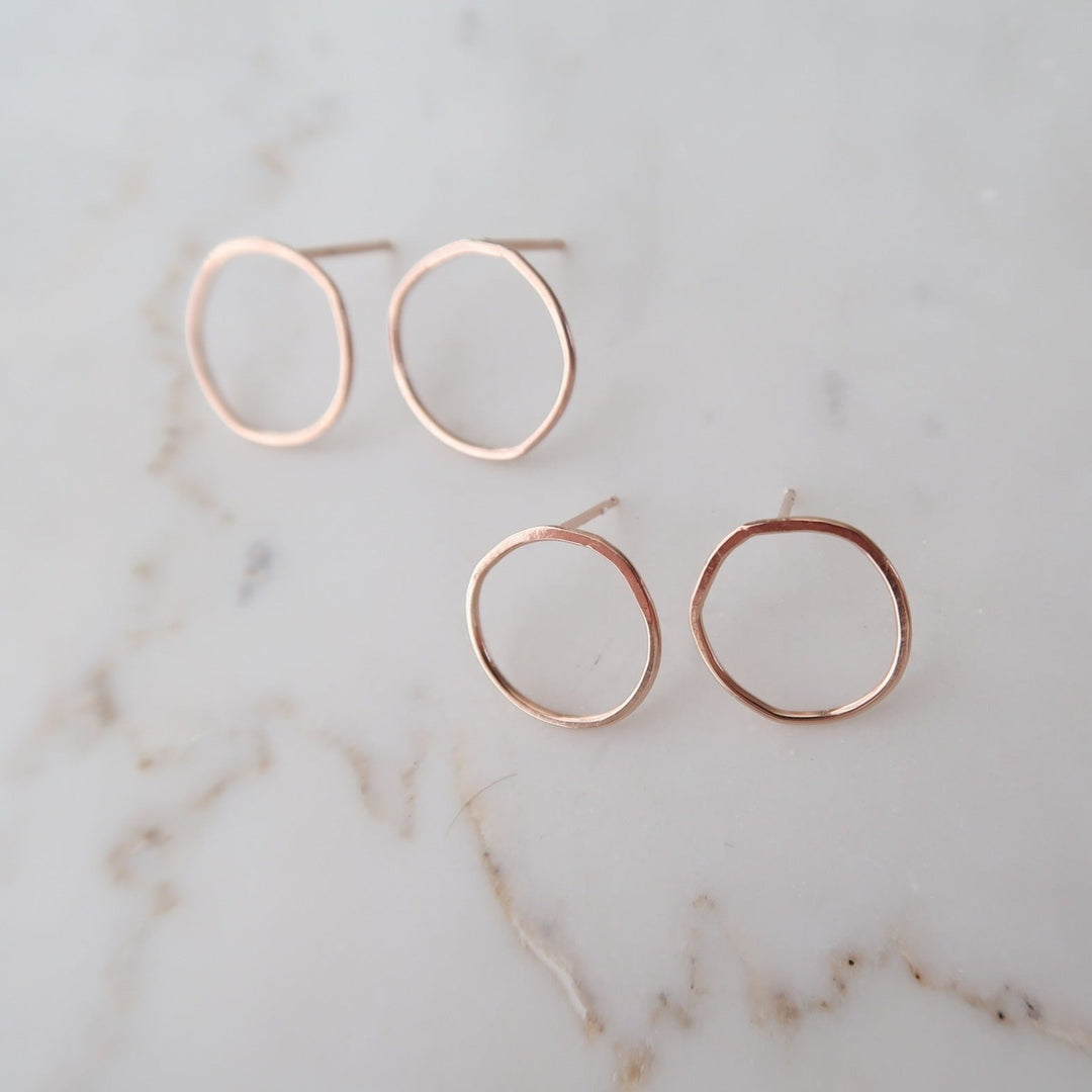 Small Hoop Studs Rose Gold