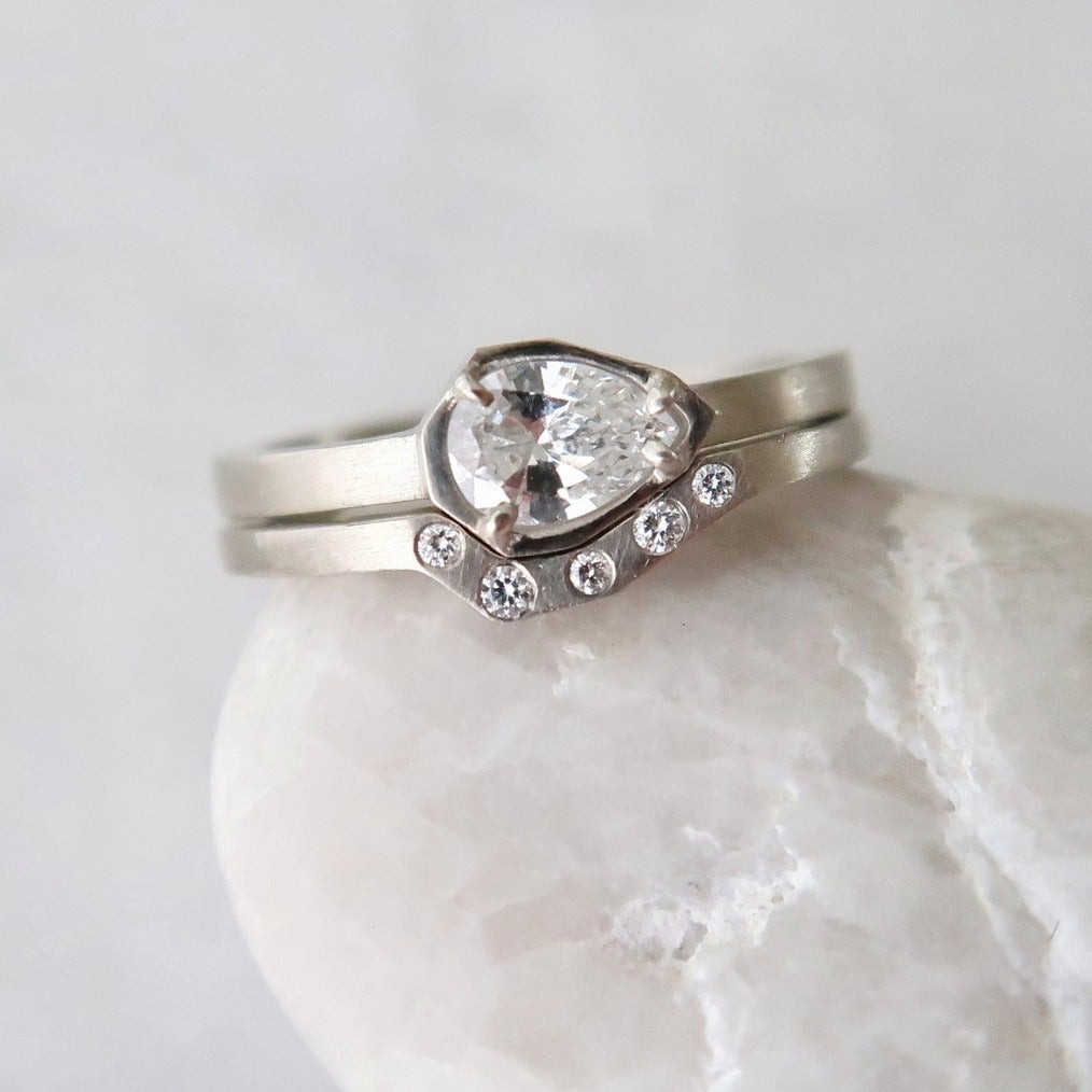 East + West Geo Pear Ring Set