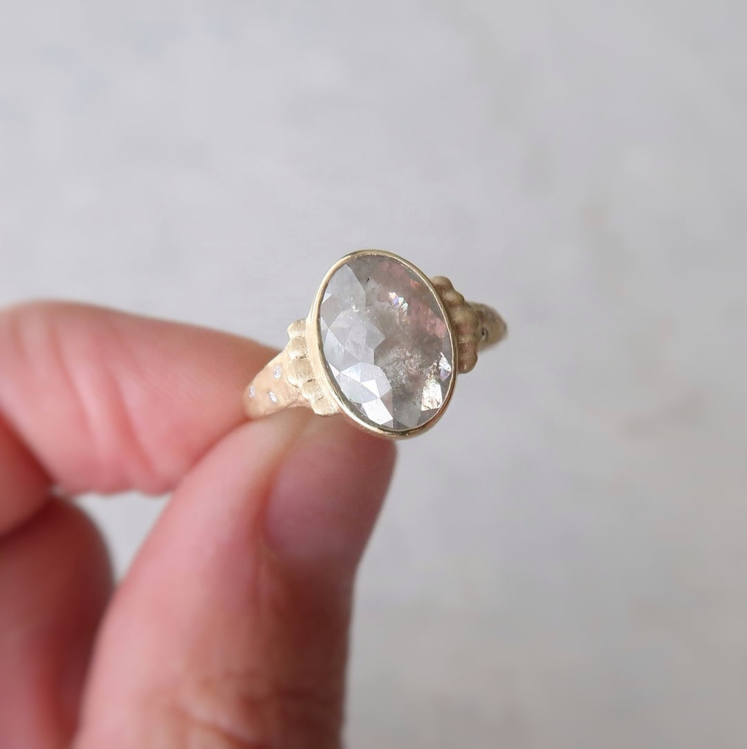 2.01 CT Grey Oval Ring