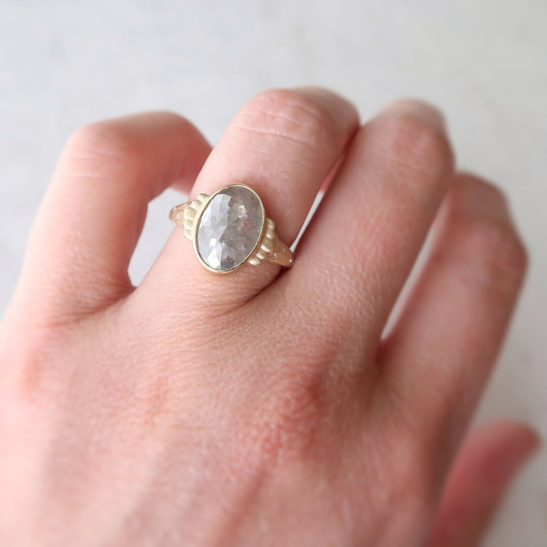 2.01 CT Grey Oval Ring