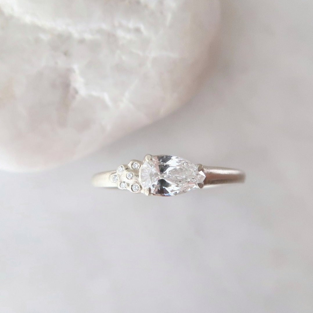 Pear Diamond Cascade Ring