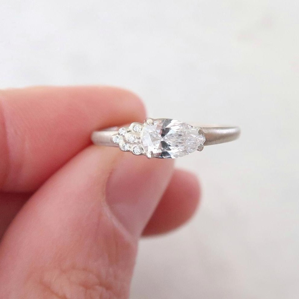 Pear Diamond Cascade Ring