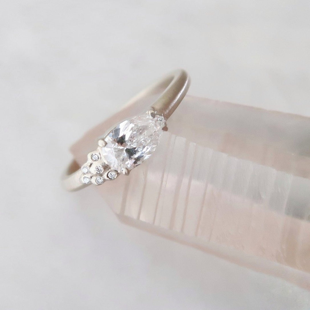 Pear Diamond Cascade Ring