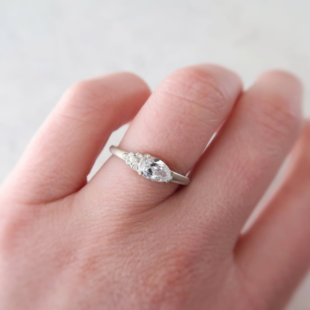 Pear Diamond Cascade Ring