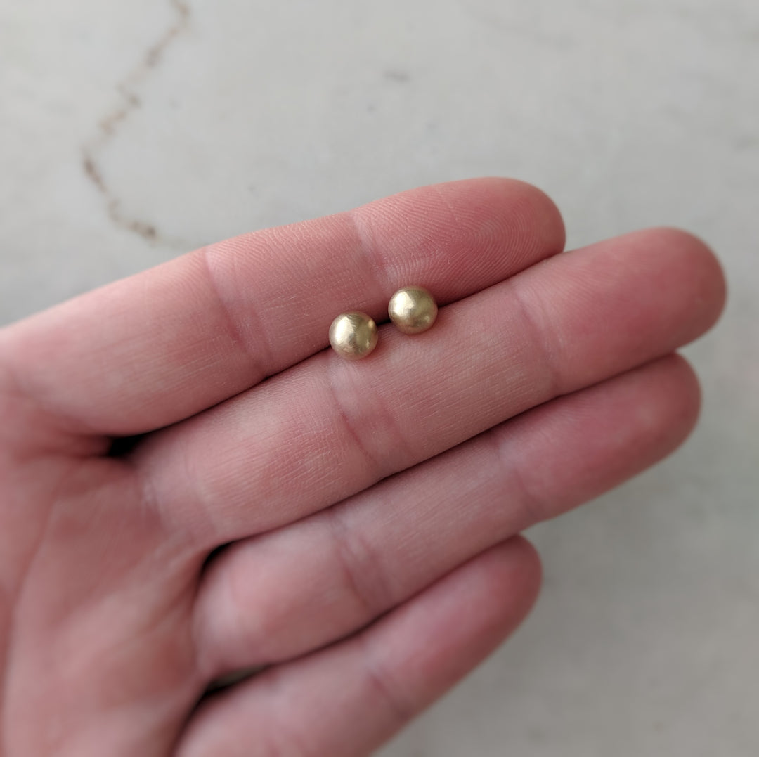 Gold Sphere Studs | 14K Yellow Gold