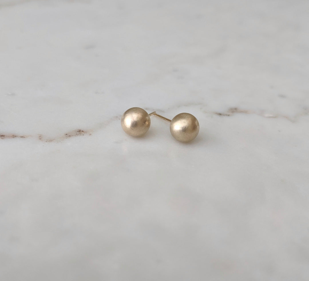 Gold Sphere Studs | 14K Yellow Gold