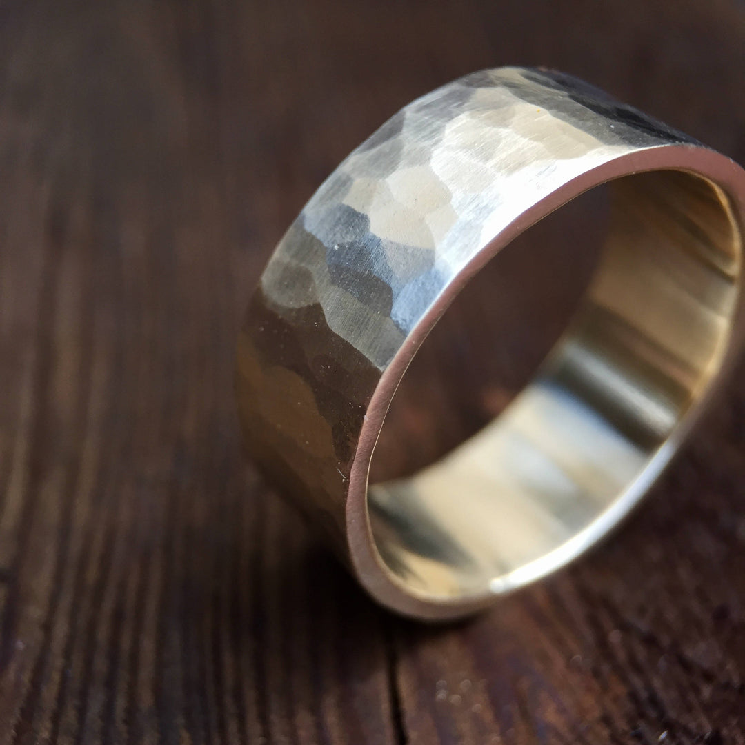 Men's 8mm Hammered Band in 14K Yellow Gold