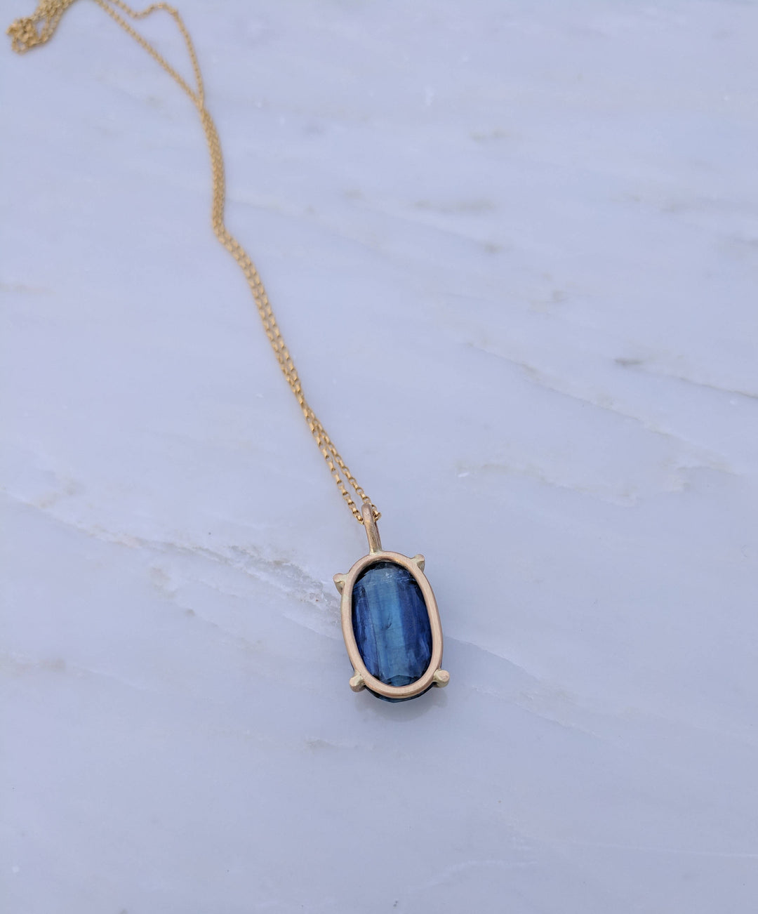 Kyanite Necklace in 14K Gold