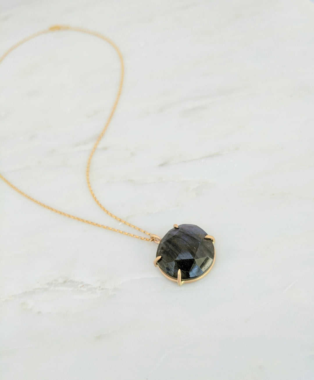 Rose Cut Labradorite Necklace