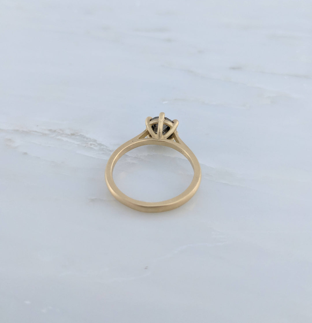 Salt and Pepper Diamond Ring in 14K Yellow Gold