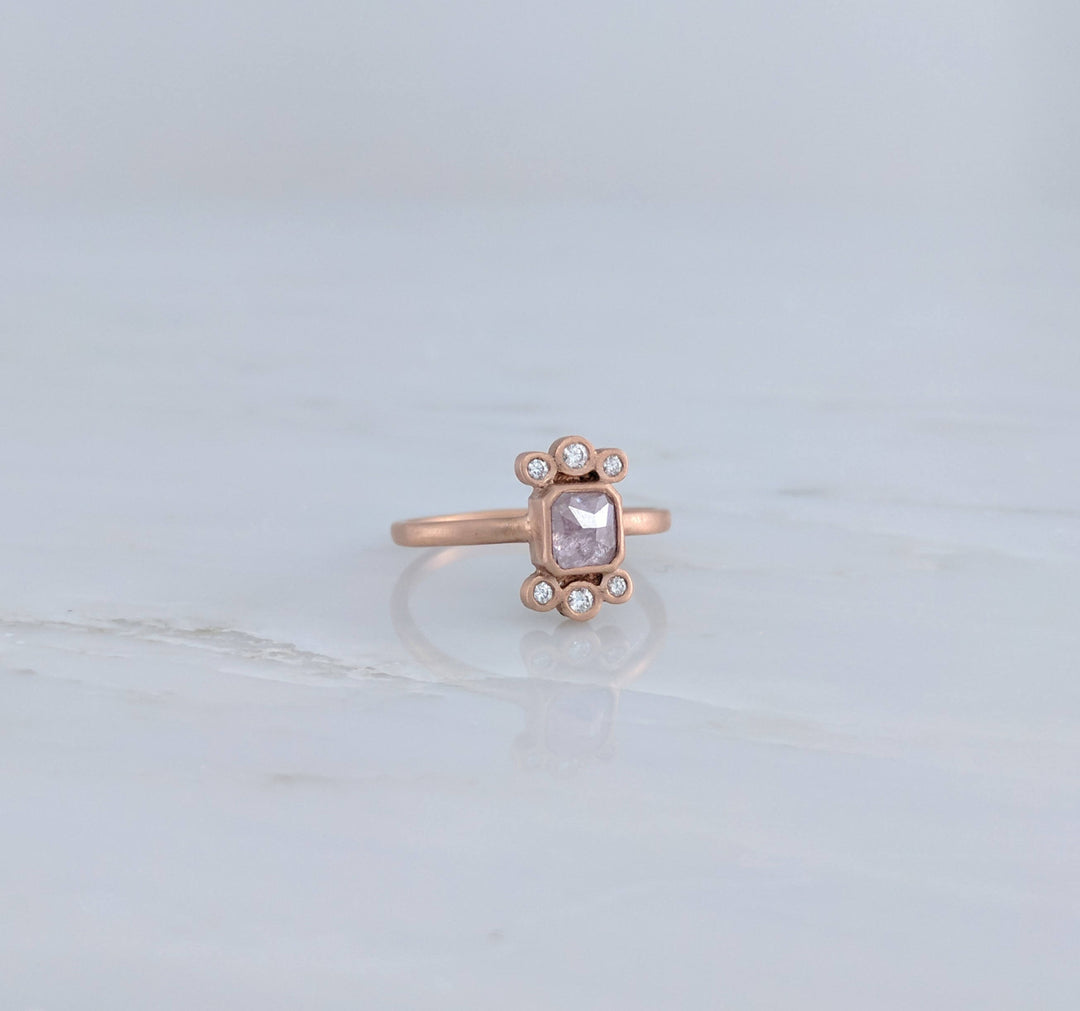 Pink Diamond Cluster Ring in Rose Gold