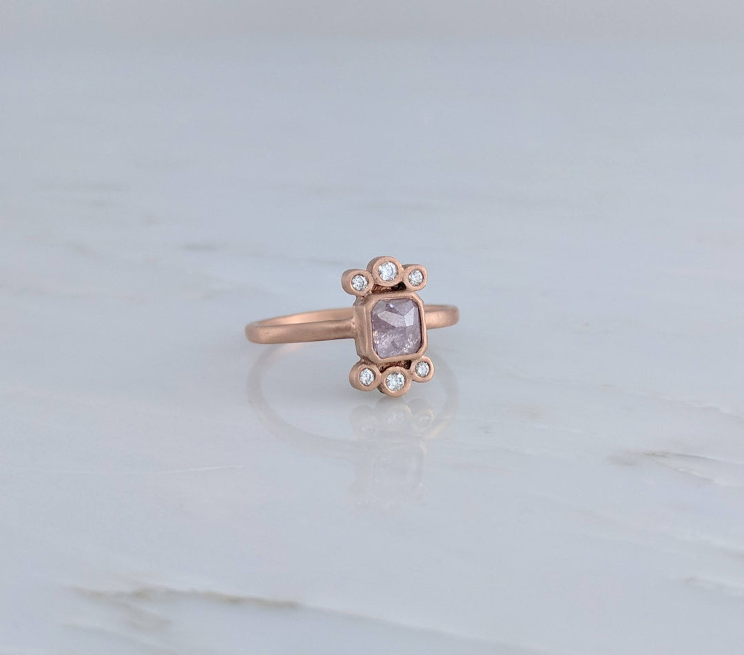 Pink Diamond Cluster Ring in Rose Gold