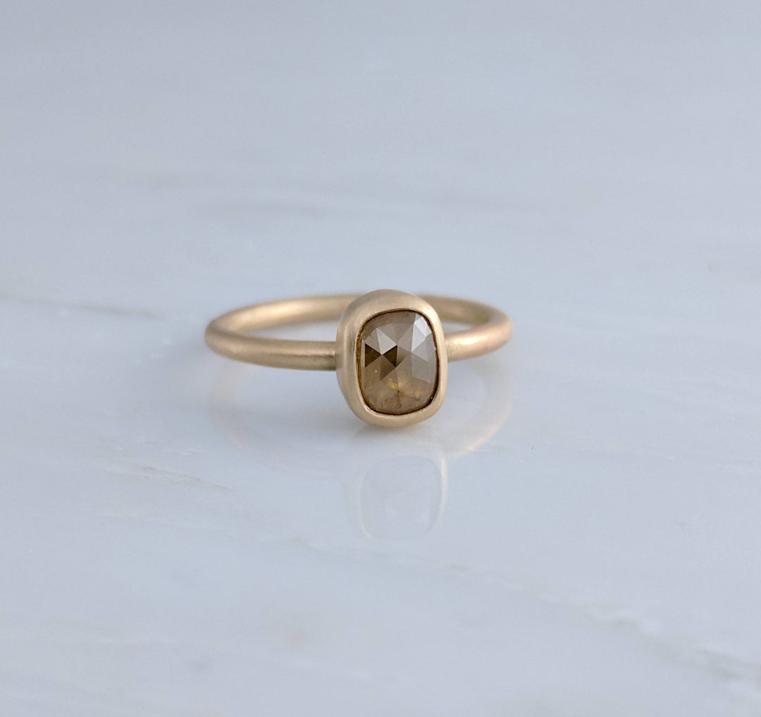 Gold Oval Diamond Ring in 14K Gold