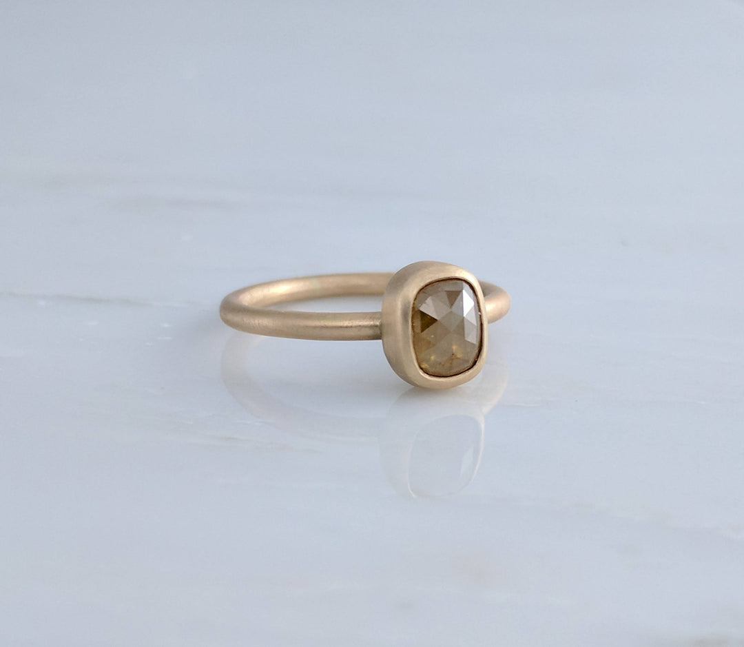 Gold Oval Diamond Ring in 14K Gold