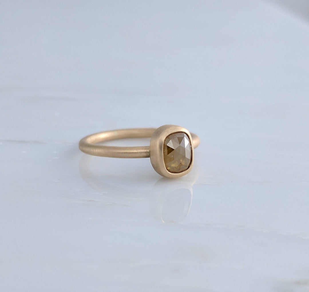 Gold Oval Diamond Ring in 14K Gold