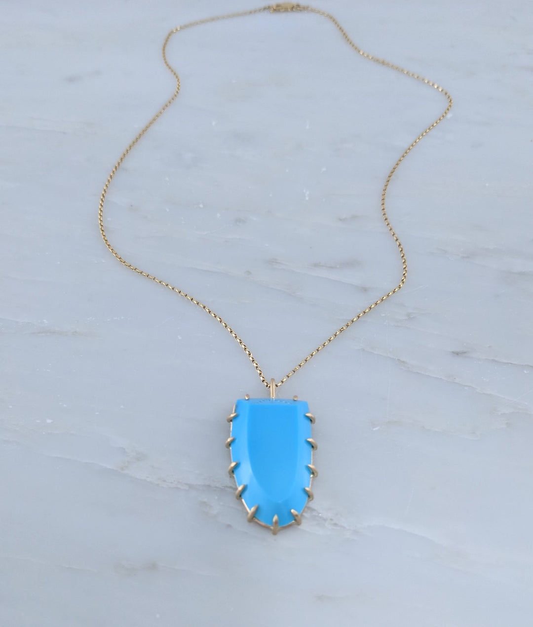 Sleeping Beauty Turquoise Prong Necklace