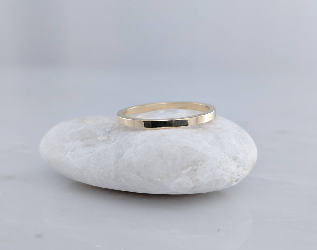 Thin 1.5mm 14K Yellow Gold Flat Band