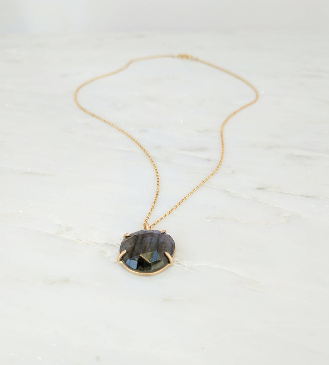 Rose Cut Labradorite Necklace