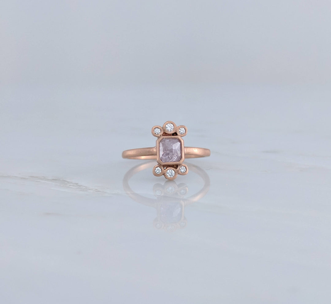 Pink Diamond Cluster Ring in Rose Gold