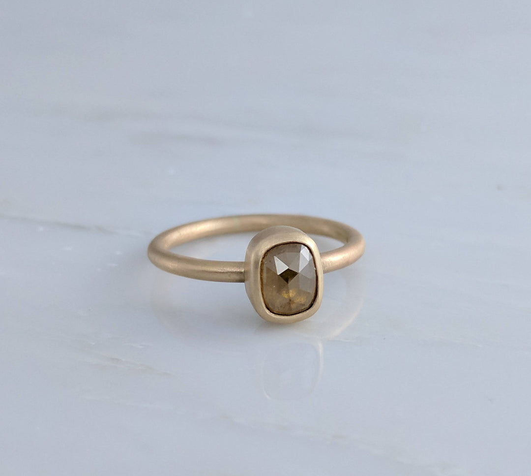 Gold Oval Diamond Ring in 14K Gold