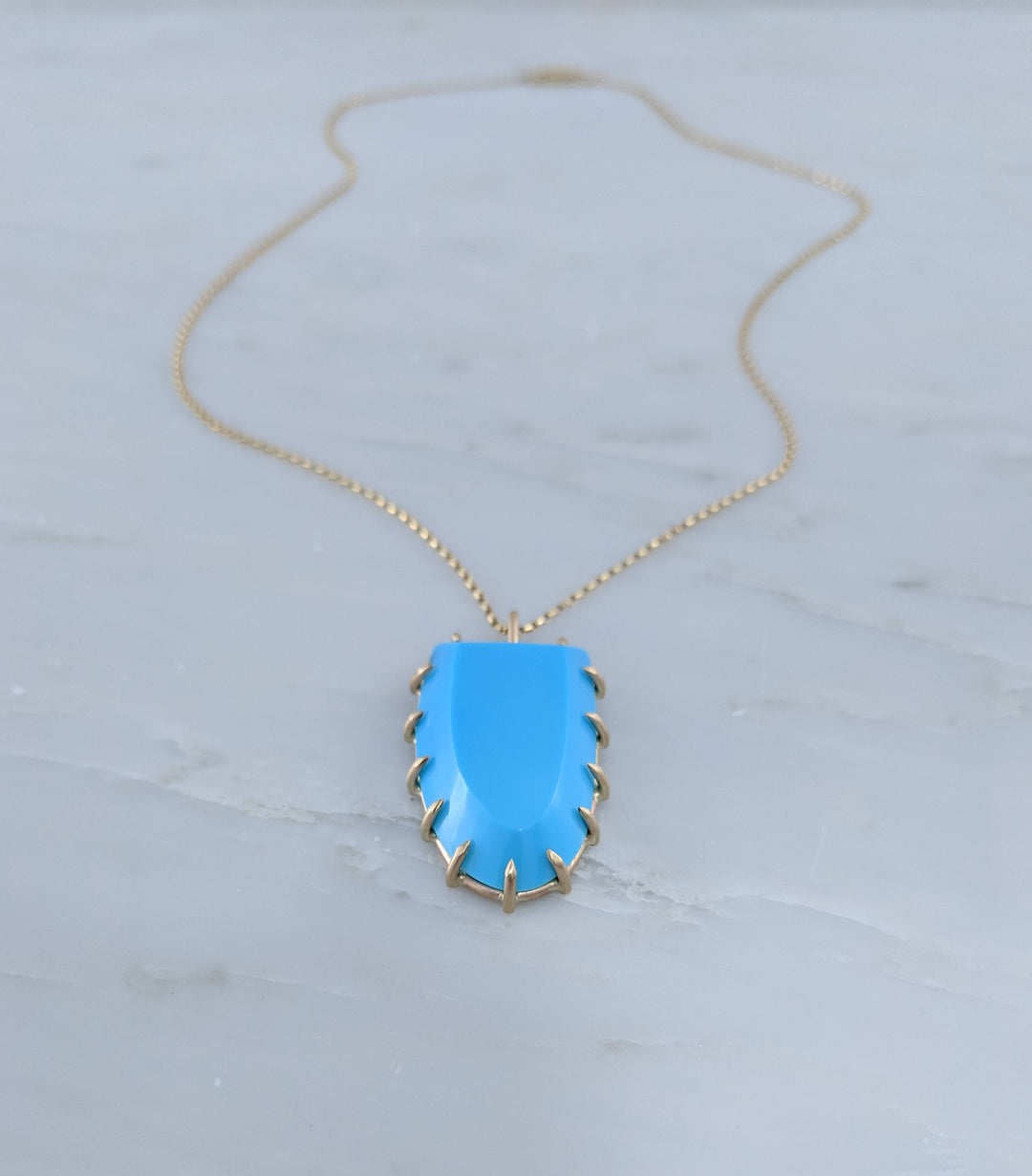 Sleeping Beauty Turquoise Prong Necklace