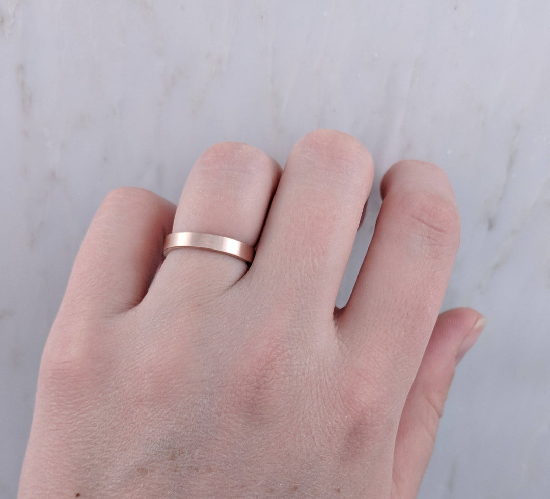 3mm 14K Rose Gold Flat Band