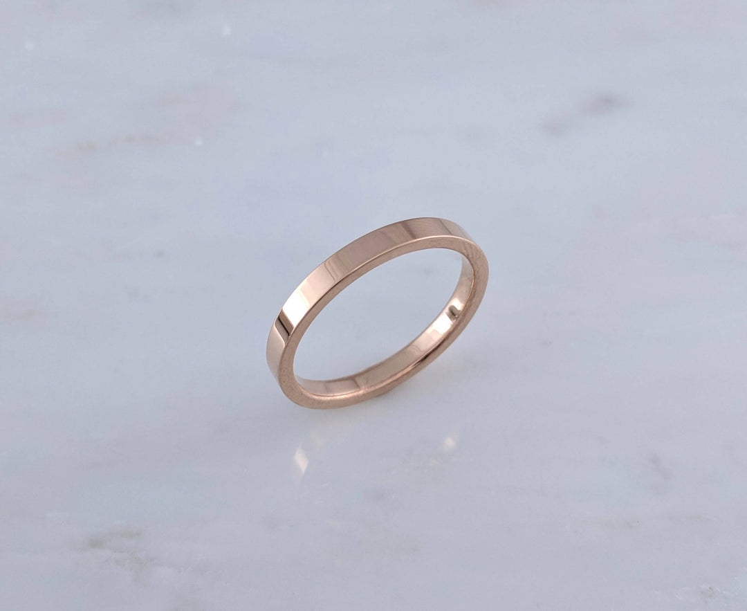 Men's 3mm 14K Rose Gold Flat Band