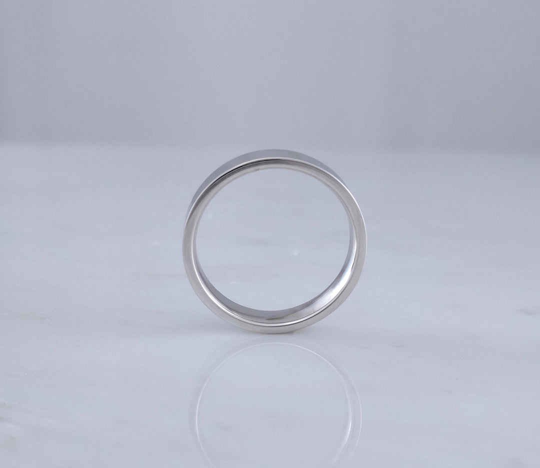 Men's 5mm 14K White Gold Flat Band