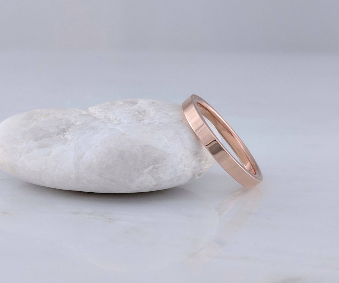 2.5mm 14K Rose Gold Flat Band