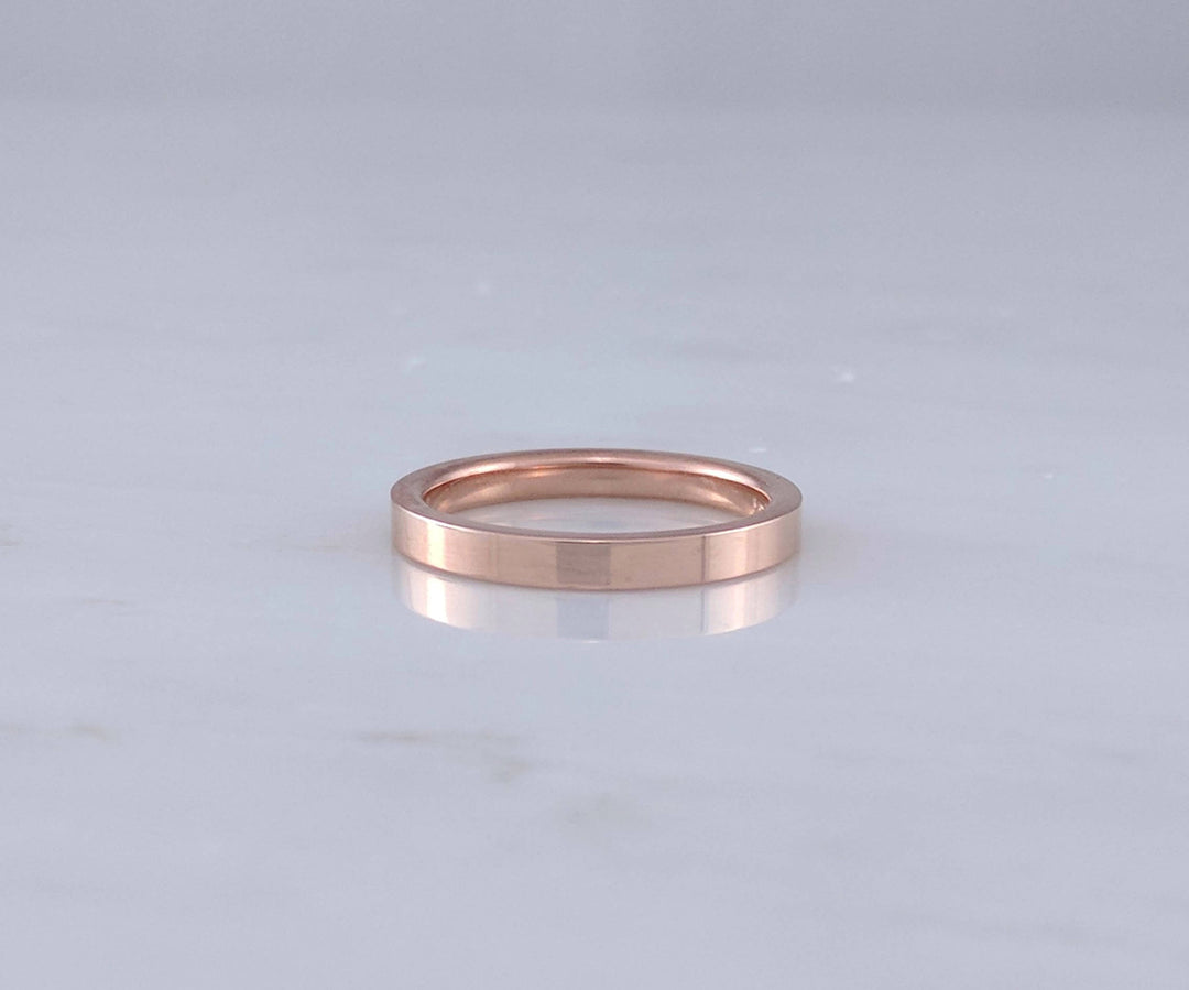 2.5mm 14K Rose Gold Flat Band