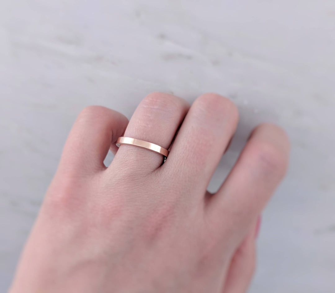 2.5mm 14K Rose Gold Flat Band