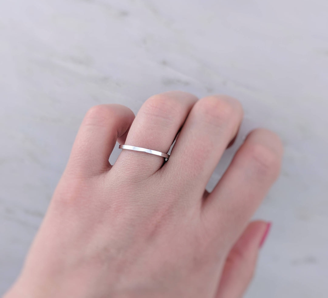 1.5mm 14K White Gold Flat Band