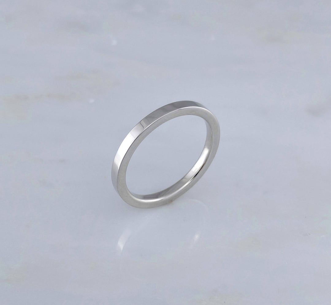 2mm Comfort Fit 14K White Gold Ring