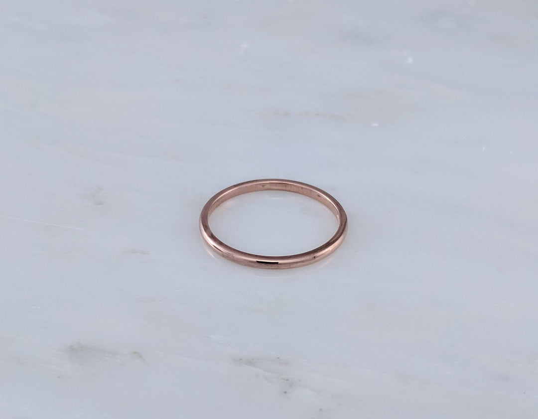 1.5mm 14K Rose Gold Half Round Band