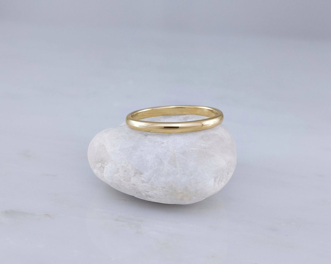 2mm 14K Yellow Gold Half Round Band