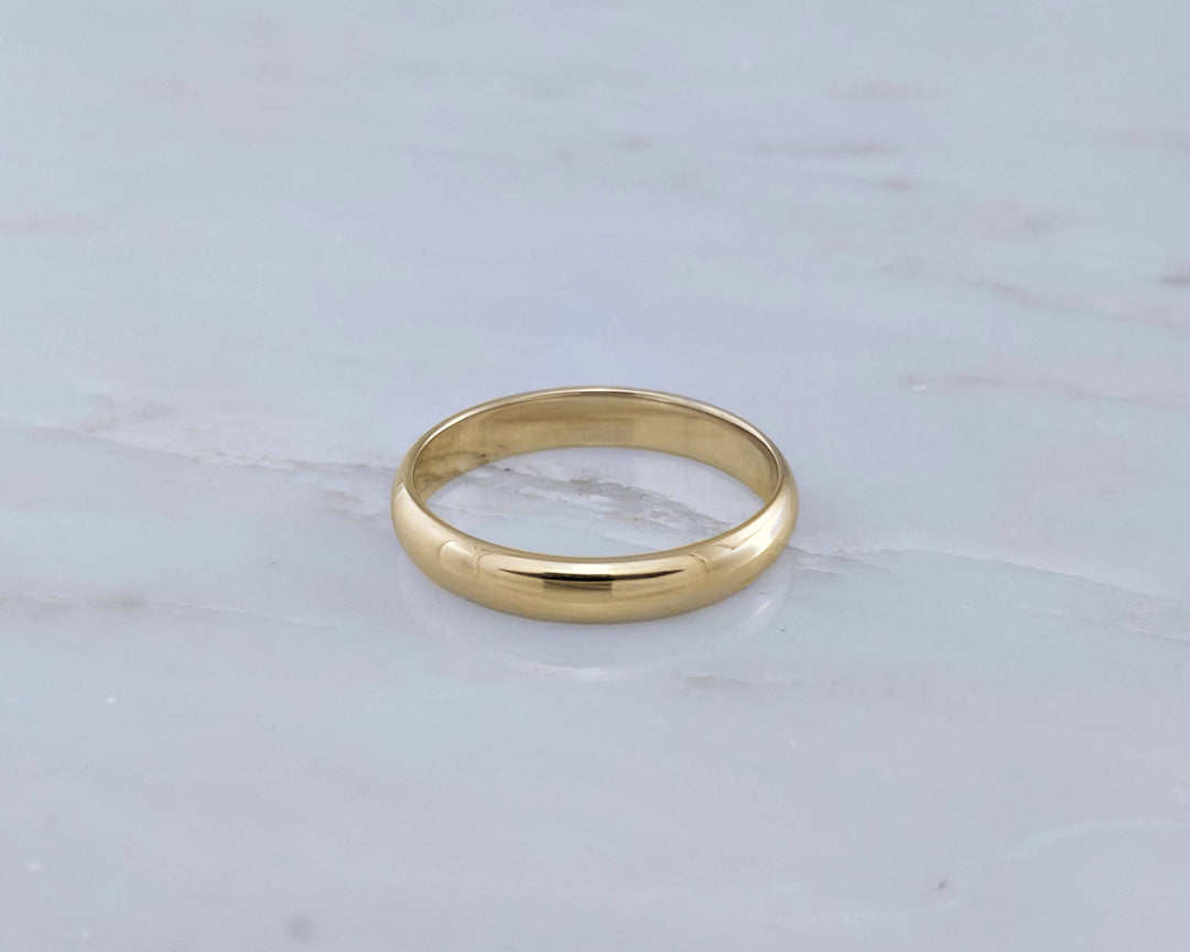 Men's 4mm 14K Yellow Gold Half Round Wedding Band