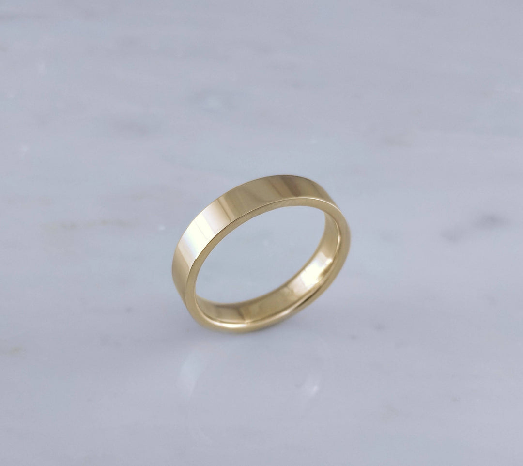 Men's 5mm 14K Yellow Gold Flat Band