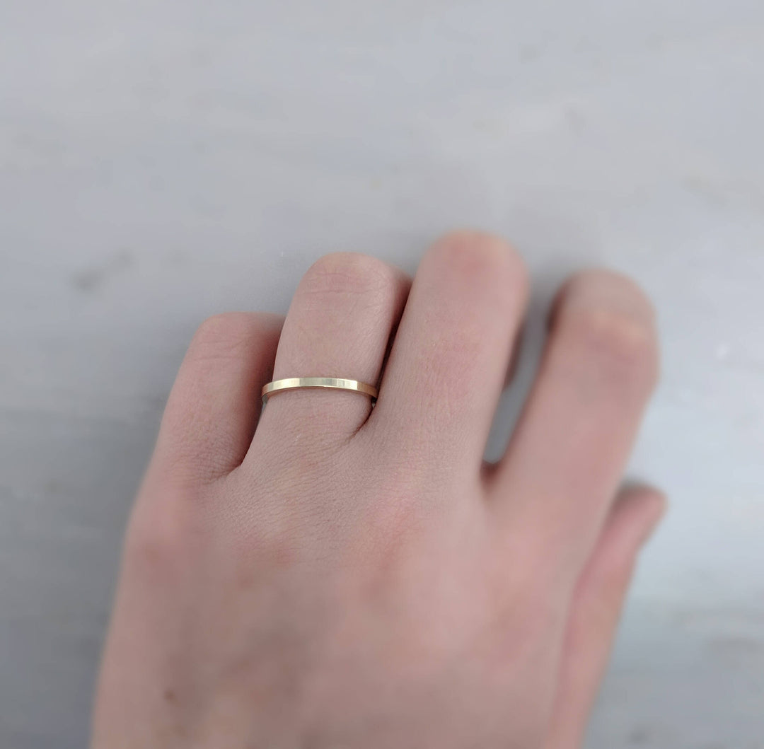 Thin 1.5mm 14K Yellow Gold Flat Band