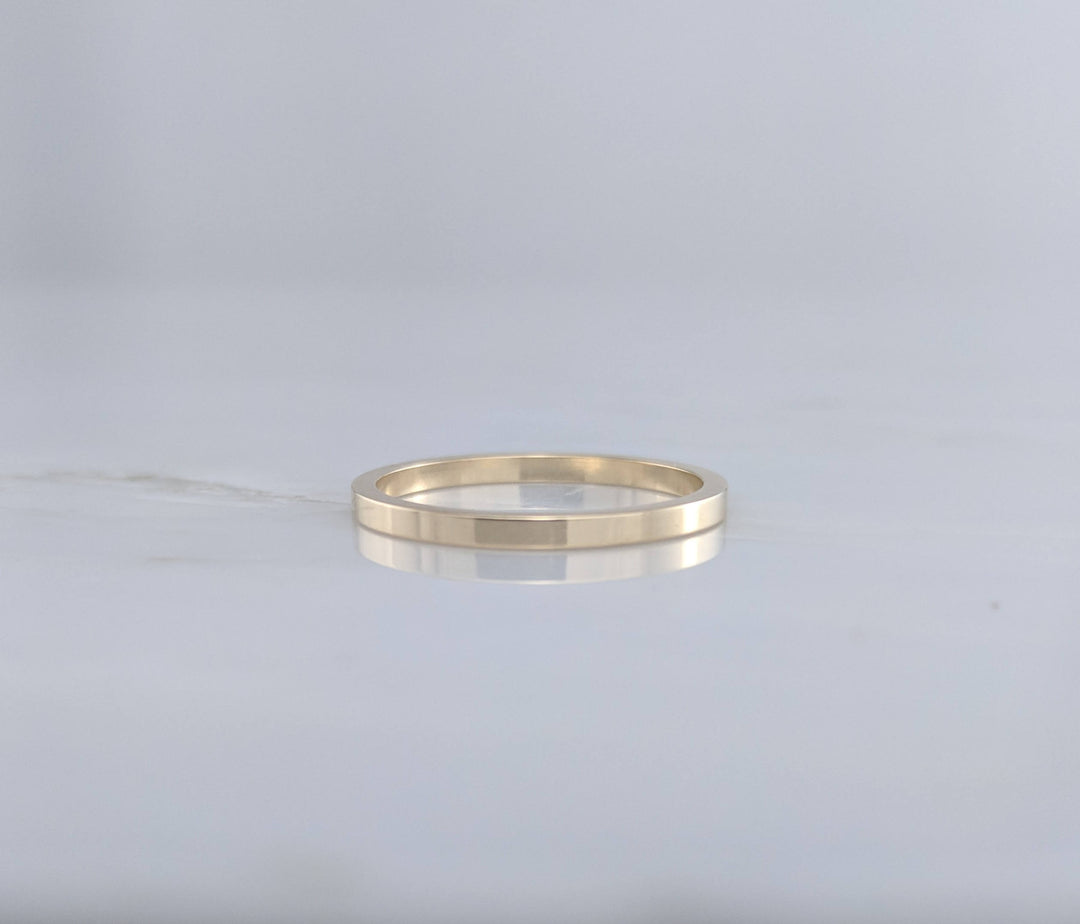 Thin 1.5mm 14K Yellow Gold Flat Band