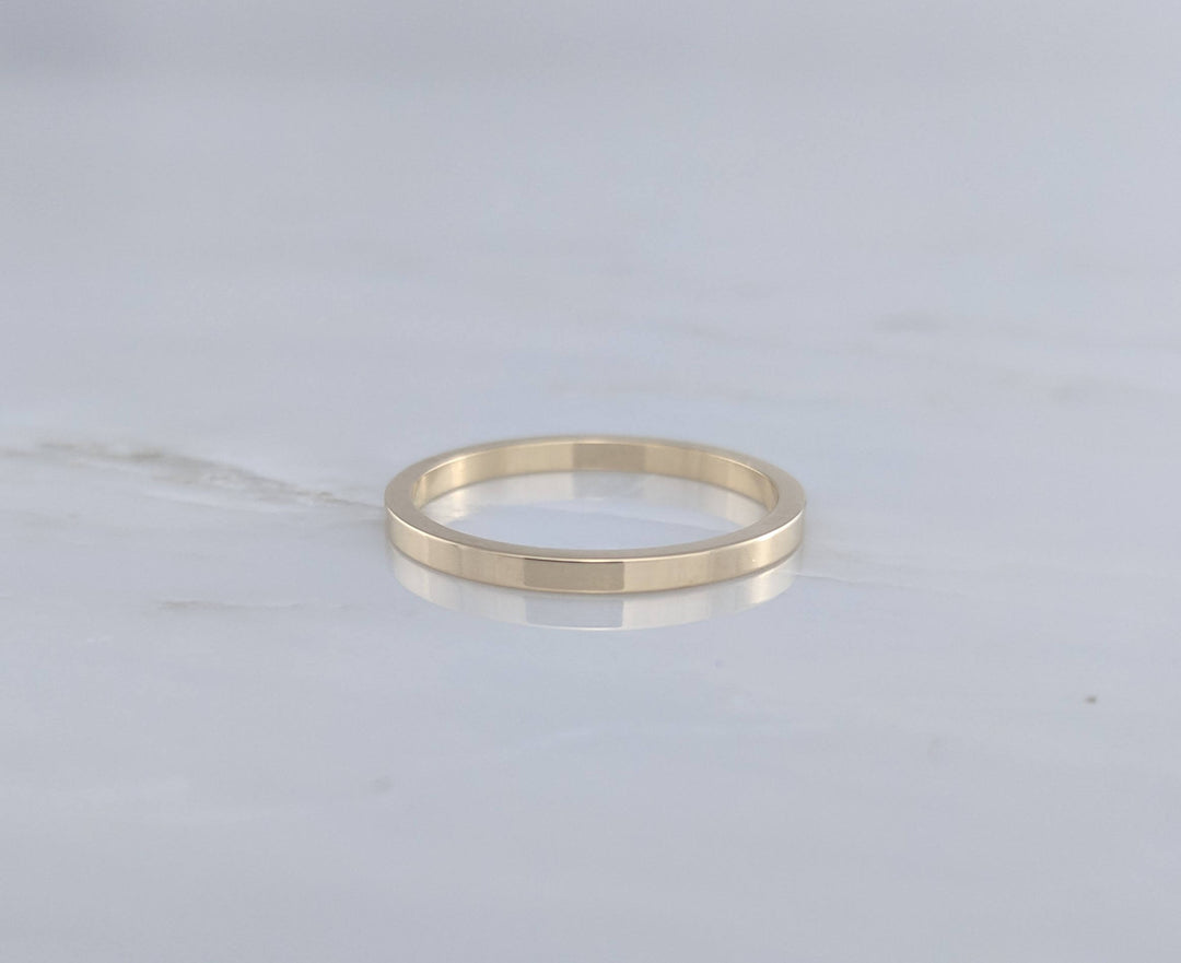 Thin 1.5mm 14K Yellow Gold Flat Band