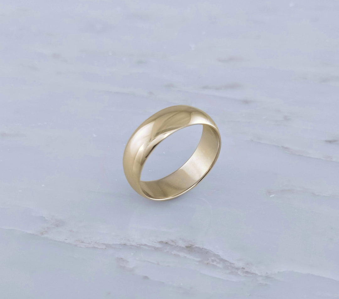 Men's 7mm 14K Yellow Gold Half Round Band