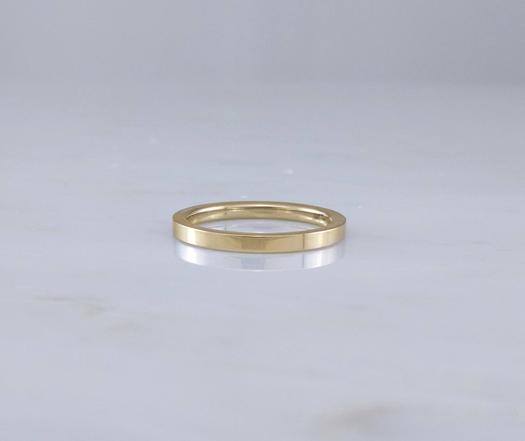 2mm 14K Yellow Gold Flat Band