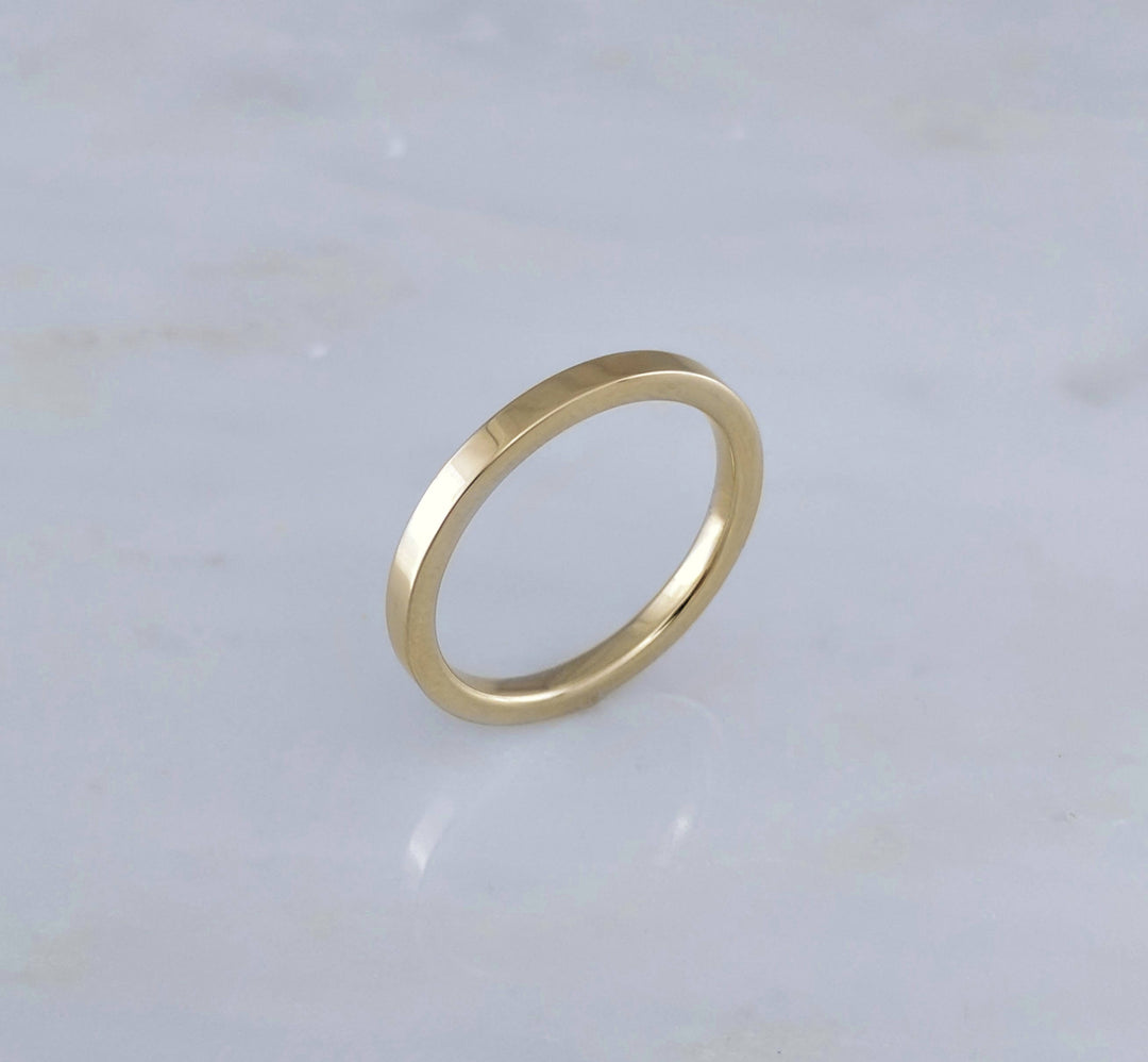 2mm 14K Yellow Gold Flat Band