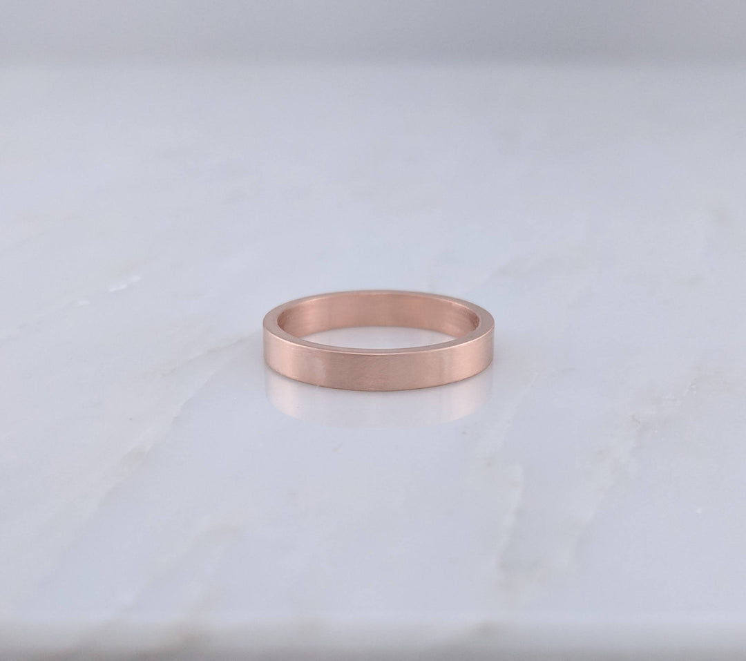 3mm 14K Rose Gold Flat Band