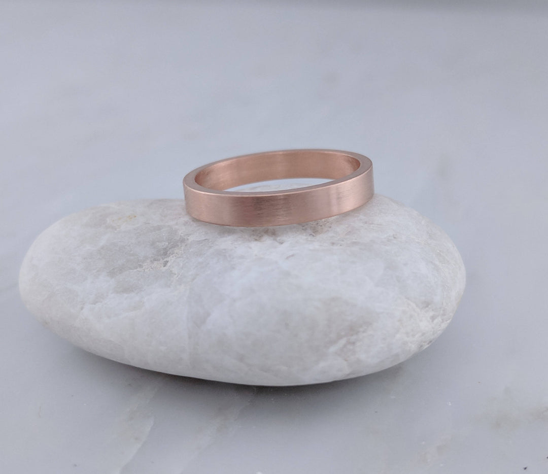 3mm 14K Rose Gold Flat Band