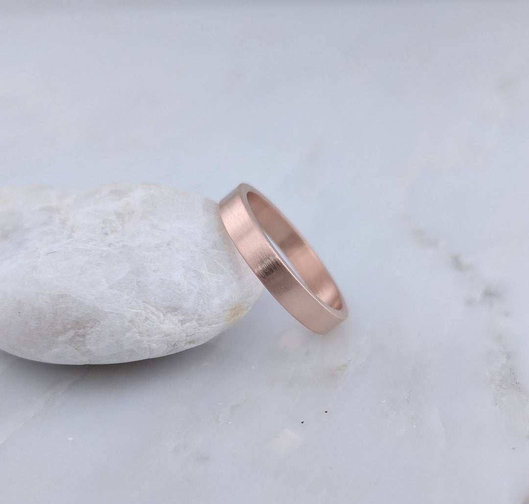 3mm 14K Rose Gold Flat Band